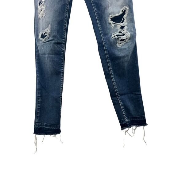 Judy Blue Mid-Rise Stretchy Distressed Denim Skinny Jeans - Picture 2 of 8